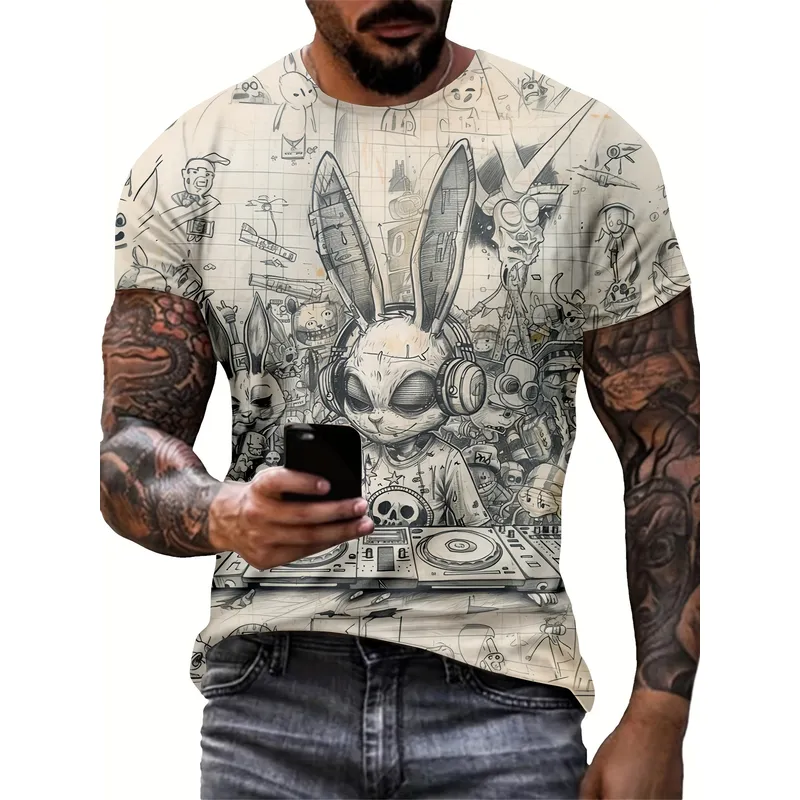 3D Printing Rabbit - Camiseta Unissex de Manga Curta com