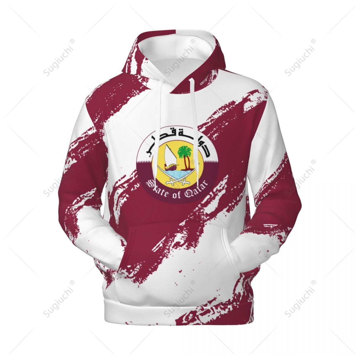 3D Printing Qatar - Hoodie Unissex com Cores da Bandeira
