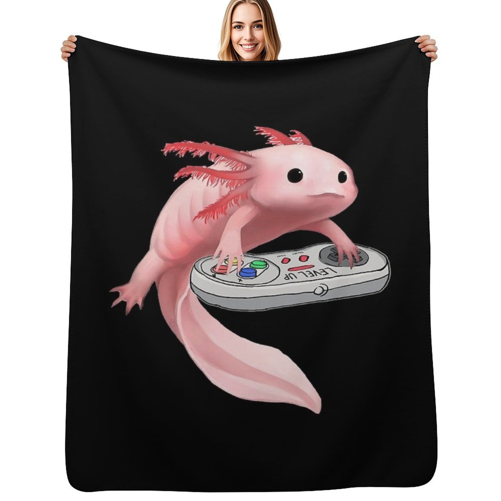 3D Printing Videos - Peixe Axolotl Jogando Videojogo Axolotl Branco