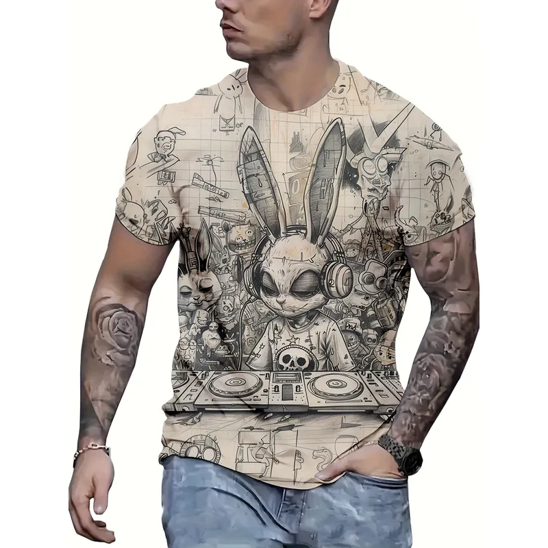 Camiseta Unissex de Manga Curt - 3D Printing Rabbit avaliação e preço